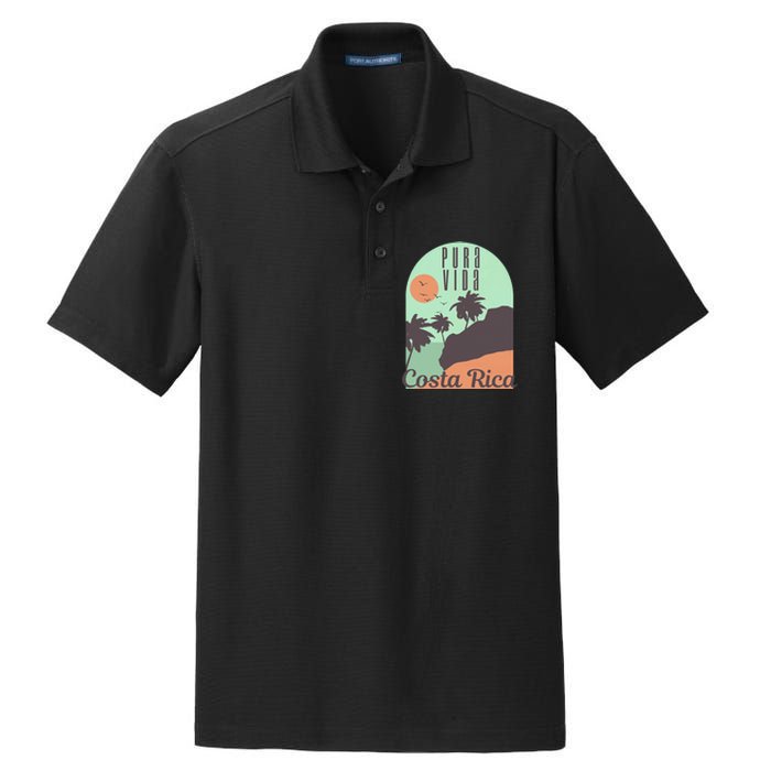 Costa Rica Vintage Retro Souvenir Gift Dry Zone Grid Polo