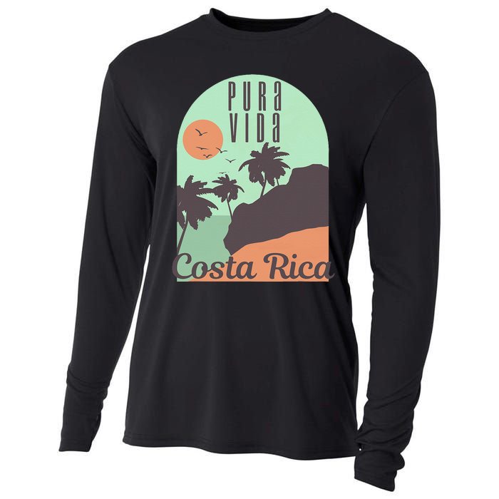 Costa Rica Vintage Retro Souvenir Gift Cooling Performance Long Sleeve Crew