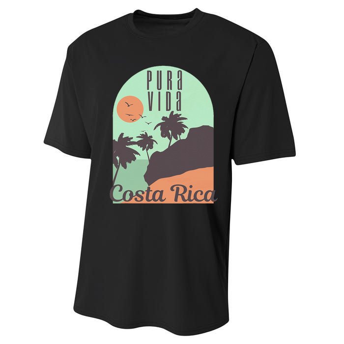 Costa Rica Vintage Retro Souvenir Gift Performance Sprint T-Shirt