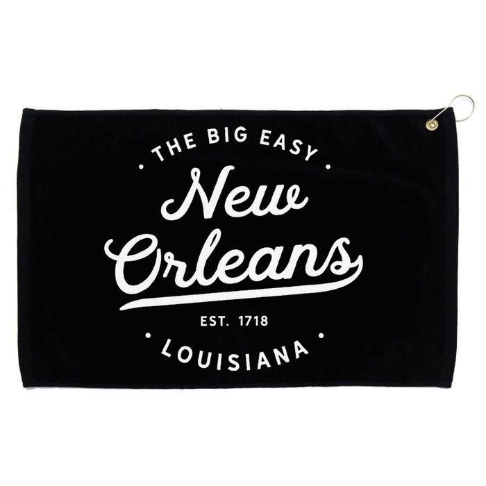 Classic Retro Vintage New Orleans Louisiana Big Easy Nola Grommeted Golf Towel