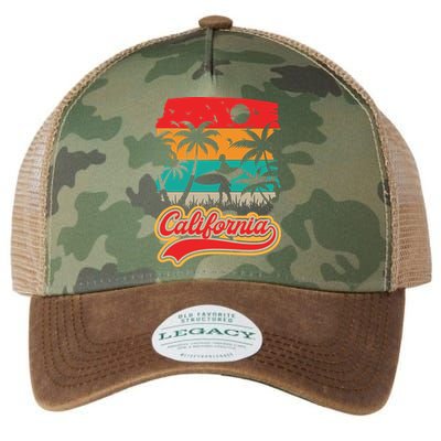 California Retro Vintage Print Legacy Tie Dye Trucker Hat