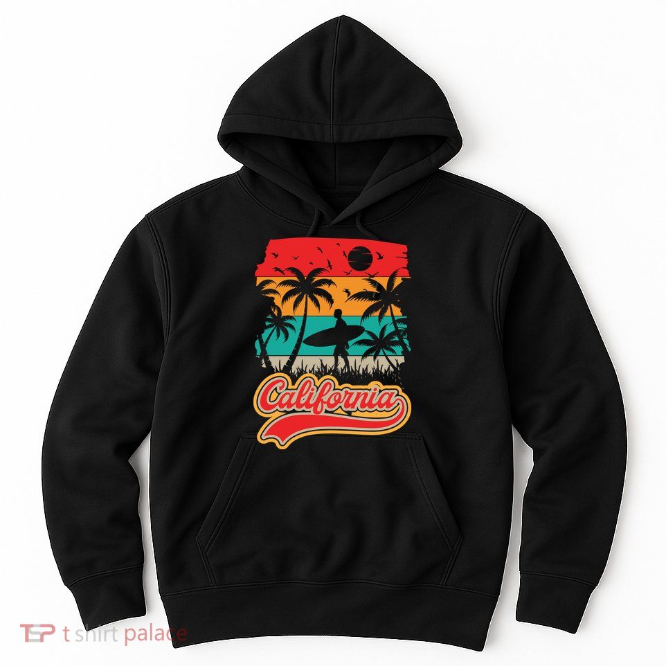 California Retro Vintage Print Hoodie