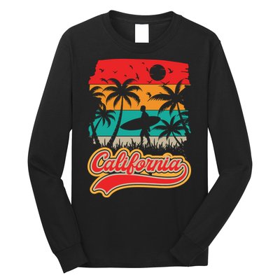 California Retro Vintage Print Long Sleeve Shirt