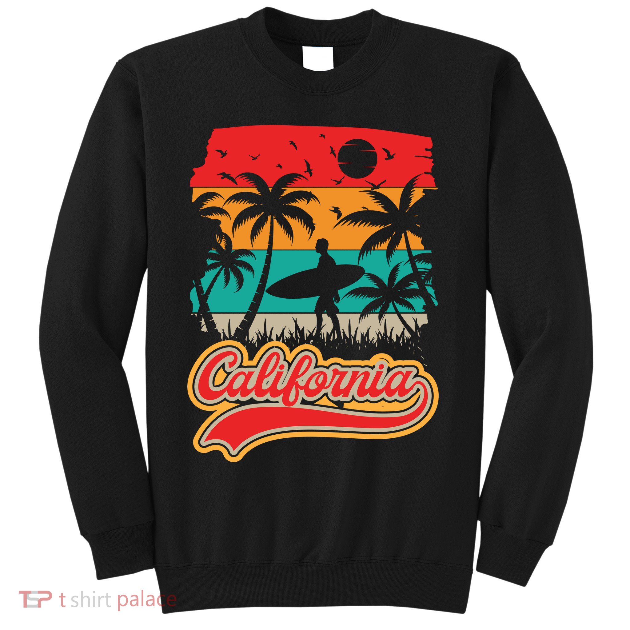 California Retro Vintage Print Sweatshirt