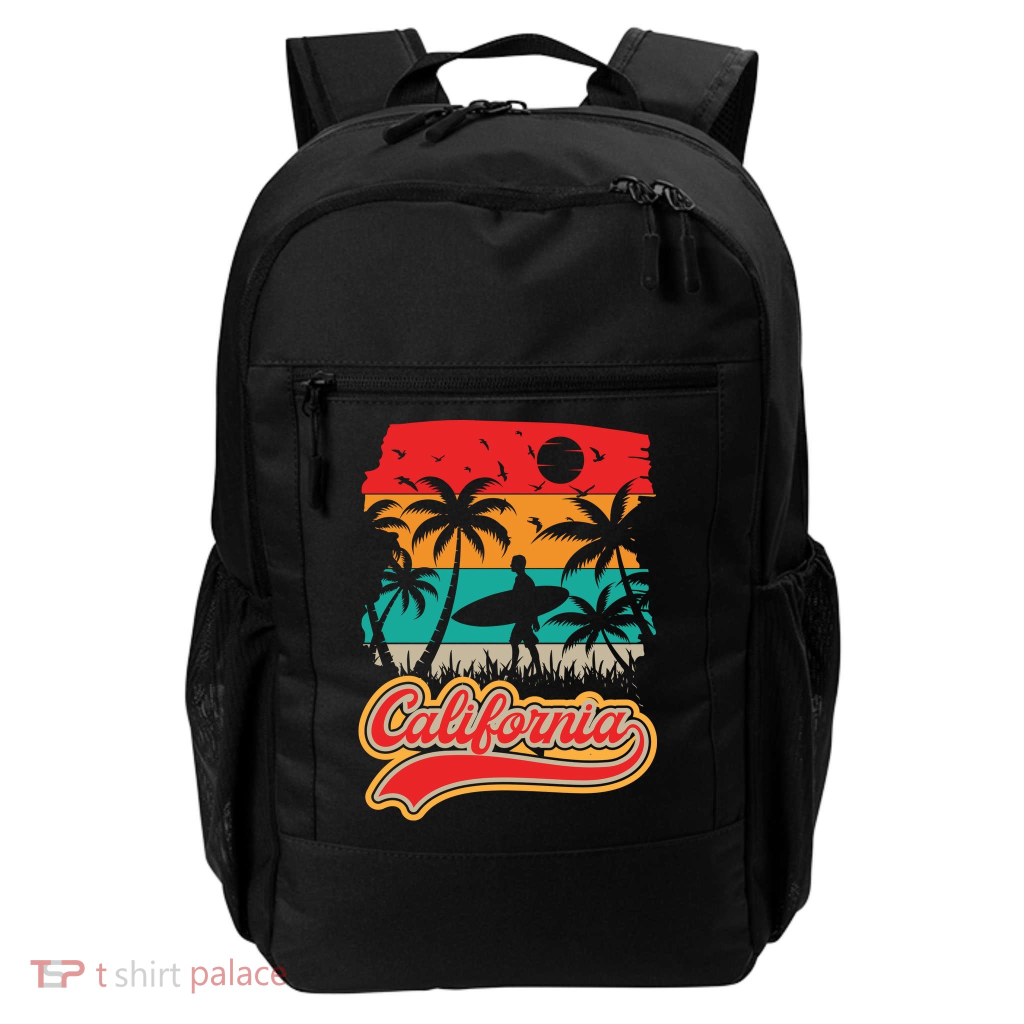 California Retro Vintage Print Backpack