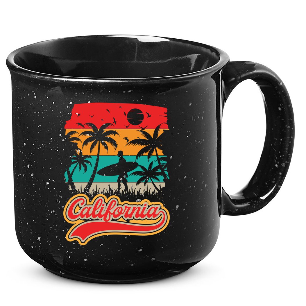 California Retro Vintage Print 15oz Campfire Ceramic Mug
