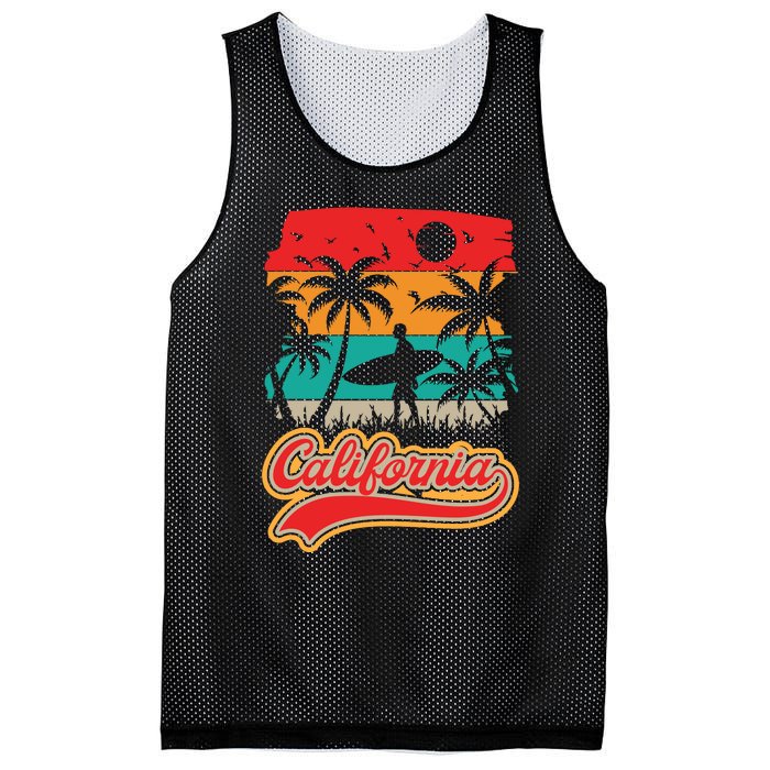 California Retro Vintage Print Mesh Reversible Basketball Jersey Tank