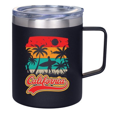 California Retro Vintage Print 12oz Stainless Steel Coffee Mug