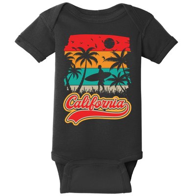California Retro Vintage Print Baby Bodysuit