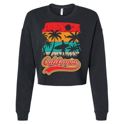 California Retro Vintage Print Cropped Pullover Crew
