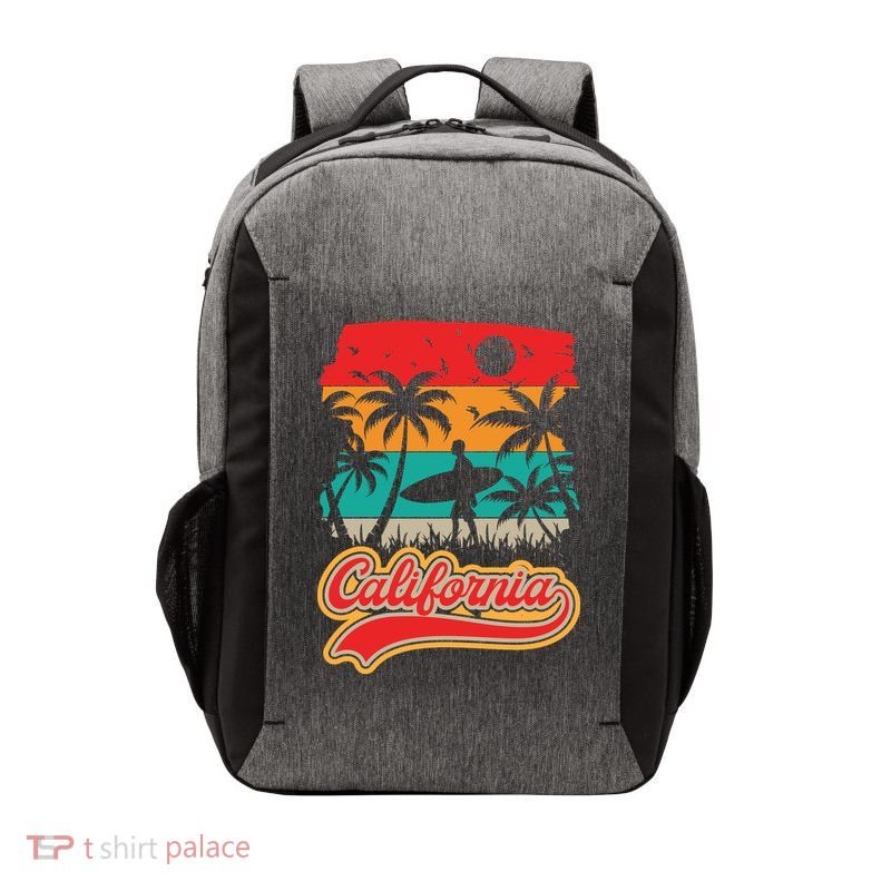 California Retro Vintage Print Vector Backpack
