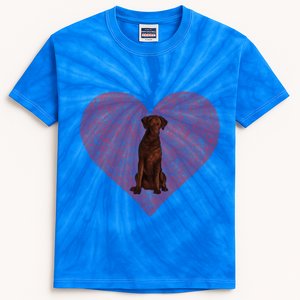 Curlygiftcoated Retriever Valentines Day Dog Love Fingerprint Gift Kids Tie-Dye T-Shirt