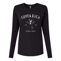 Costa Rica Vintage Pura Vida Mermaid Nautical Womens Cotton Relaxed Long Sleeve T-Shirt