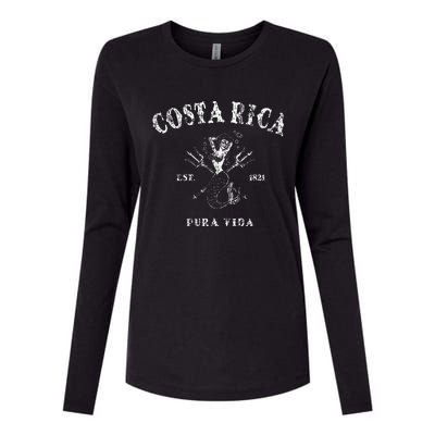 Costa Rica Vintage Pura Vida Mermaid Nautical Womens Cotton Relaxed Long Sleeve T-Shirt