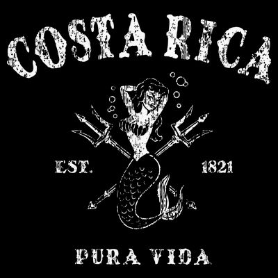 Costa Rica Vintage Pura Vida Mermaid Nautical T-Shirt