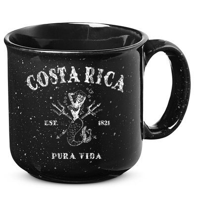 Costa Rica Vintage Pura Vida Mermaid Nautical 15oz Campfire Ceramic Mug