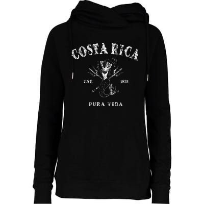 Costa Rica Vintage Pura Vida Mermaid Nautical Womens Funnel Neck Pullover Hood