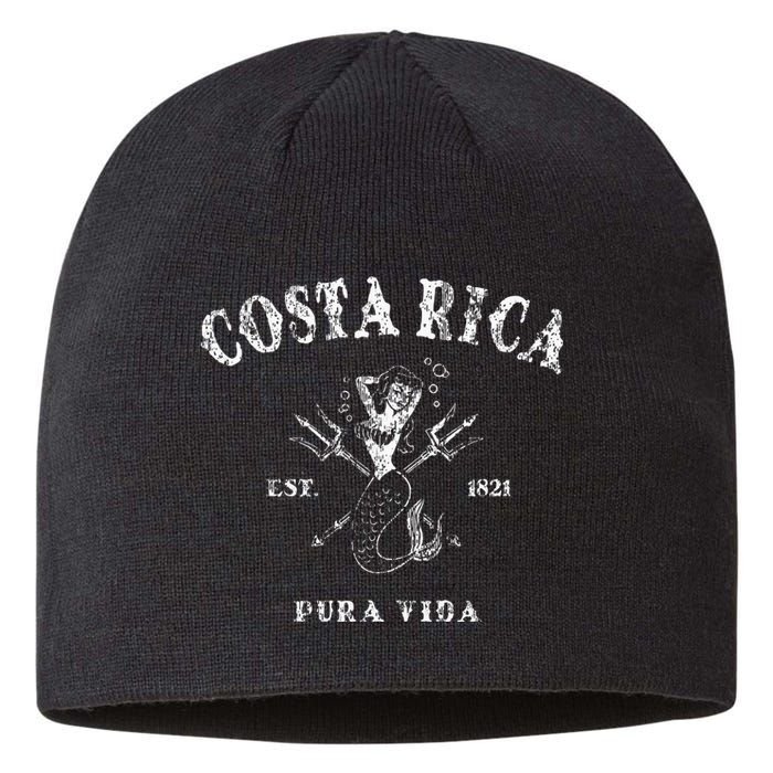 Costa Rica Vintage Pura Vida Mermaid Nautical Sustainable Beanie