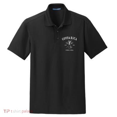 Costa Rica Vintage Pura Vida Mermaid Nautical Dry Zone Grid Polo