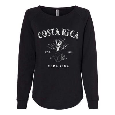 Costa Rica Vintage Pura Vida Mermaid Nautical Womens California Wash Sweatshirt