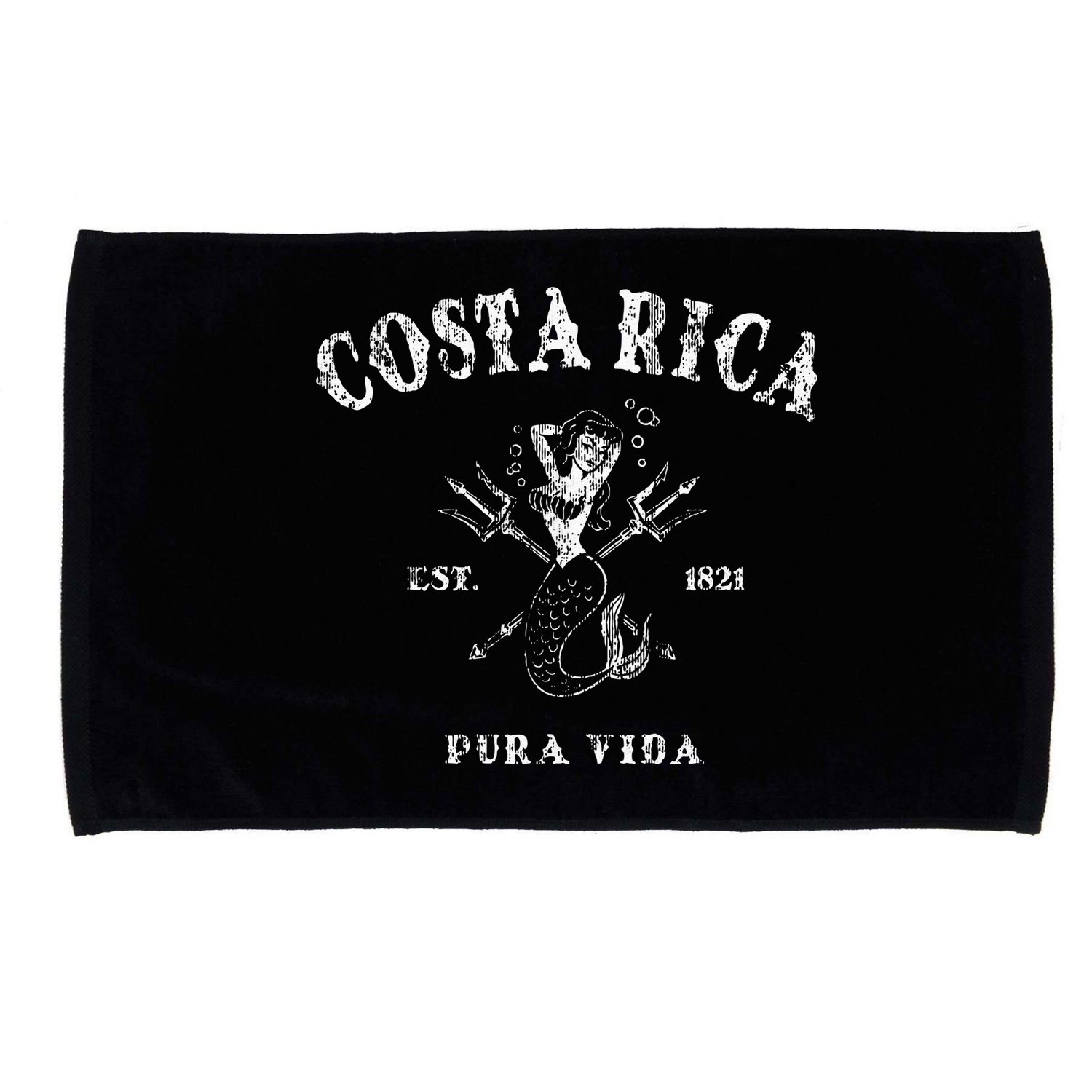 Costa Rica Vintage Pura Vida Mermaid Nautical Microfiber Hand Towel