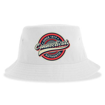 Connecticut Retro Vintage Mountains Nature Hiking Sustainable Bucket Hat