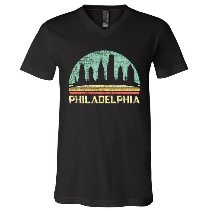 Classic Retro Vintage Philadelphia City Pennsylvania V-Neck T-Shirt