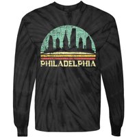 Classic Retro Vintage Philadelphia City Pennsylvania Tie-Dye Long Sleeve Shirt