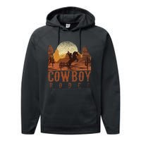 Cowboy Rodeo Western Texan Gift Horseback Riding Cowboy Performance Fleece Hoodie