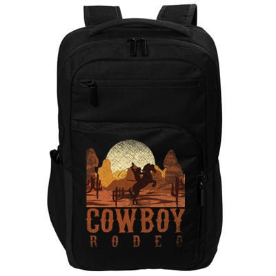 Cowboy Rodeo Western Texan Gift Horseback Riding Cowboy Impact Tech Backpack