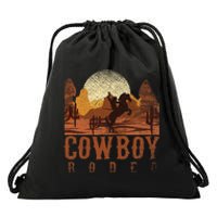 Cowboy Rodeo Western Texan Gift Horseback Riding Cowboy Drawstring Bag