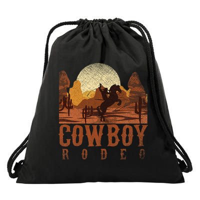 Cowboy Rodeo Western Texan Gift Horseback Riding Cowboy Drawstring Bag