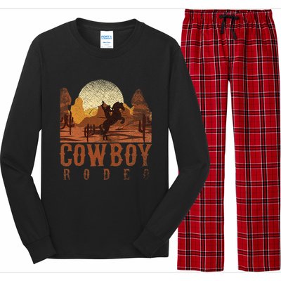 Cowboy Rodeo Western Texan Gift Horseback Riding Cowboy Long Sleeve Pajama Set