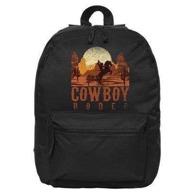 Cowboy Rodeo Western Texan Gift Horseback Riding Cowboy 16 in Basic Backpack