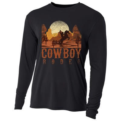 Cowboy Rodeo Western Texan Gift Horseback Riding Cowboy Cooling Performance Long Sleeve Crew