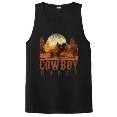 Cowboy Rodeo Western Texan Gift Horseback Riding Cowboy PosiCharge Competitor Tank