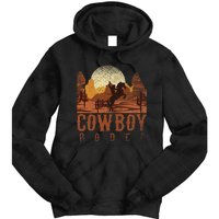 Cowboy Rodeo Western Texan Gift Horseback Riding Cowboy Tie Dye Hoodie