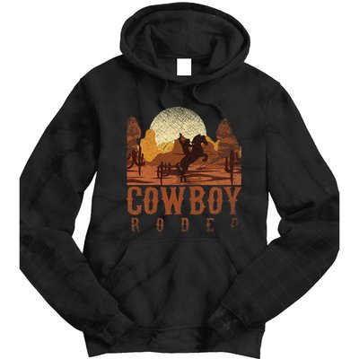 Cowboy Rodeo Western Texan Gift Horseback Riding Cowboy Tie Dye Hoodie