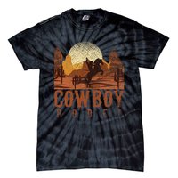 Cowboy Rodeo Western Texan Gift Horseback Riding Cowboy Tie-Dye T-Shirt