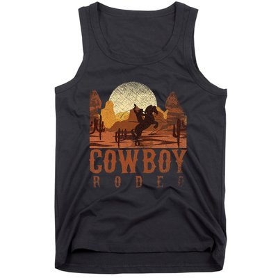 Cowboy Rodeo Western Texan Gift Horseback Riding Cowboy Tank Top