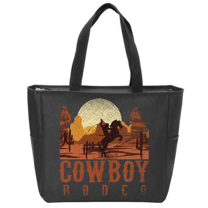 Cowboy Rodeo Western Texan Gift Horseback Riding Cowboy Zip Tote Bag