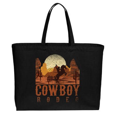 Cowboy Rodeo Western Texan Gift Horseback Riding Cowboy Cotton Canvas Jumbo Tote