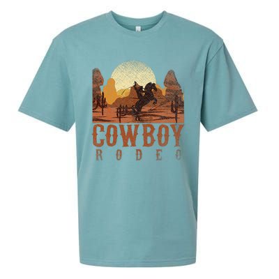 Cowboy Rodeo Western Texan Gift Horseback Riding Cowboy Sueded Cloud Jersey T-Shirt