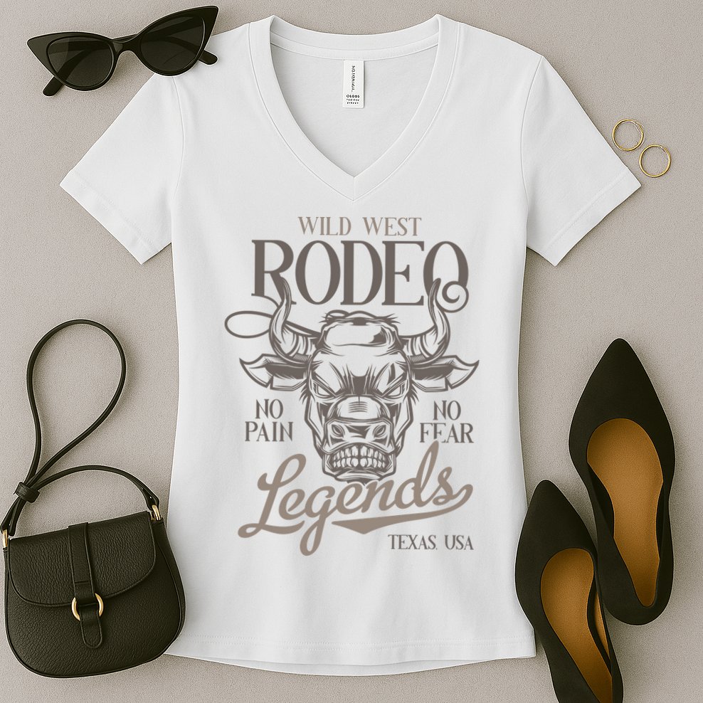 Cowboy Rodeo Wild West Texas Women's V-Neck T-Shirt