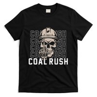 Coal Rush West Virginia Skull Coal Miner Hard Hat T-Shirt
