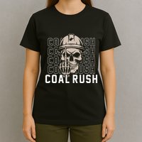 Coal Rush West Virginia Skull Coal Miner Hard Hat T-Shirt