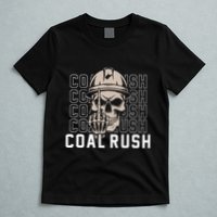 Coal Rush West Virginia Skull Coal Miner Hard Hat T-Shirt