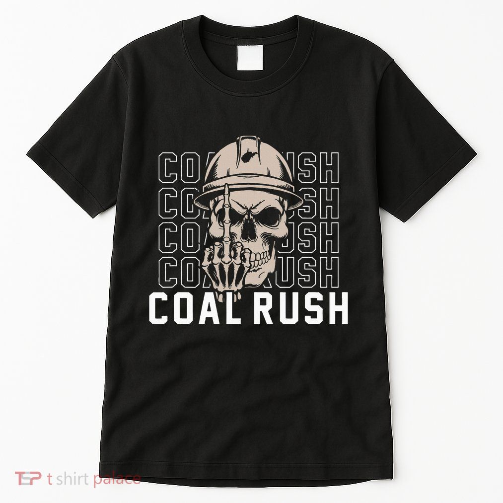Coal Rush West Virginia Skull Coal Miner Hard Hat Tall T-Shirt