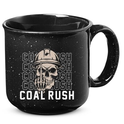 Coal Rush West Virginia Skull Coal Miner Hard Hat 15oz Campfire Ceramic Mug