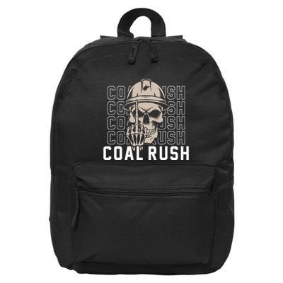 Coal Rush West Virginia Skull Coal Miner Hard Hat 16 in Basic Backpack